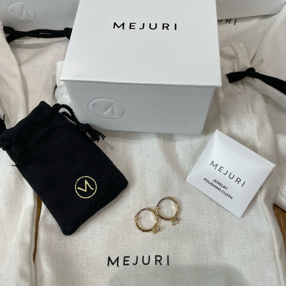 Mejuri Round Topaz Hoops - Gold Vermeil (brand new)